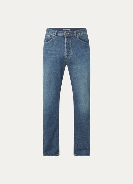 OLAF Straight fit jeans met medium wassing - voorkant 4 indigo