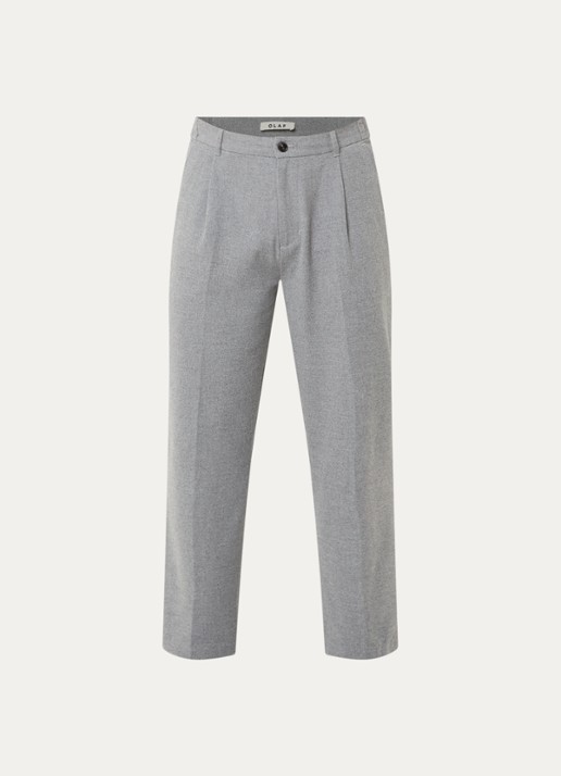 OLAF Straight fit pantalon met steekzakken - voorkant grijs