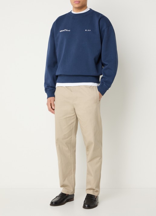 OLAF Sweater met logoborduring - voorkant 4 donkerblauw