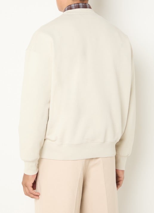 OLAF Sweater met logoborduring - achterkant creme