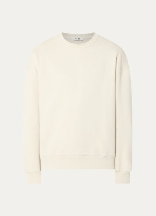 OLAF Sweater met logoborduring - voorkant 3 creme
