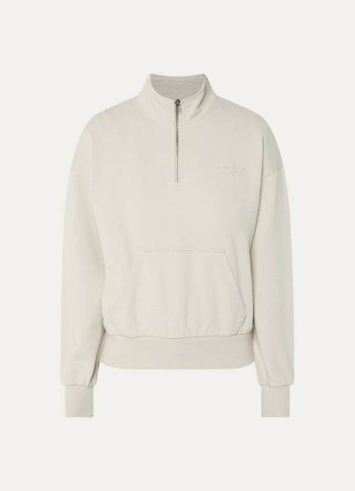 OLAF Sweater met logoborduring - voorkant 3 beige