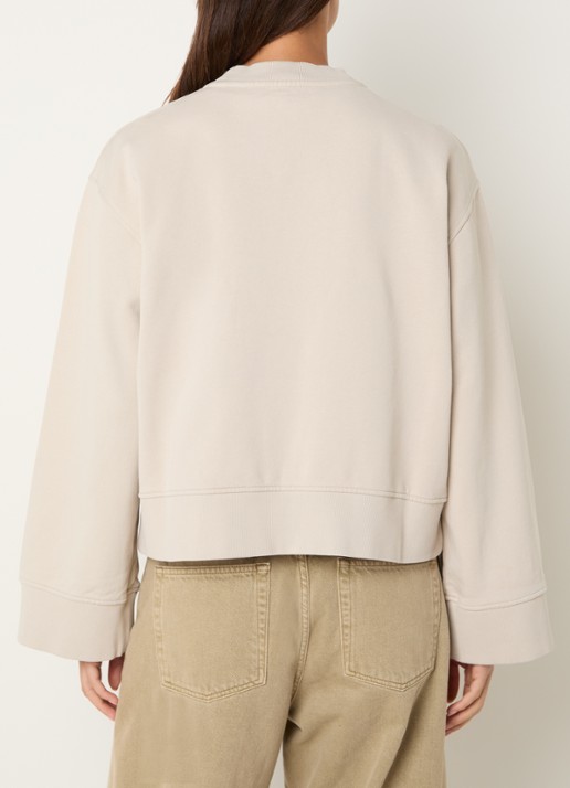 OLAF Sweater met logoborduring - achterkant beige