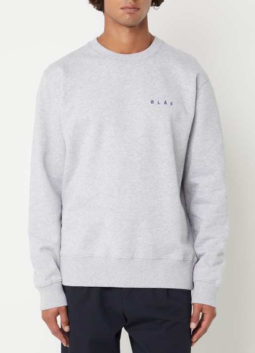 OLAF Sweater met logoprint - achterkant 2 lichtgrijs