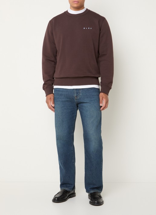 OLAF Sweater met logoprint - voorkant 4 bruin