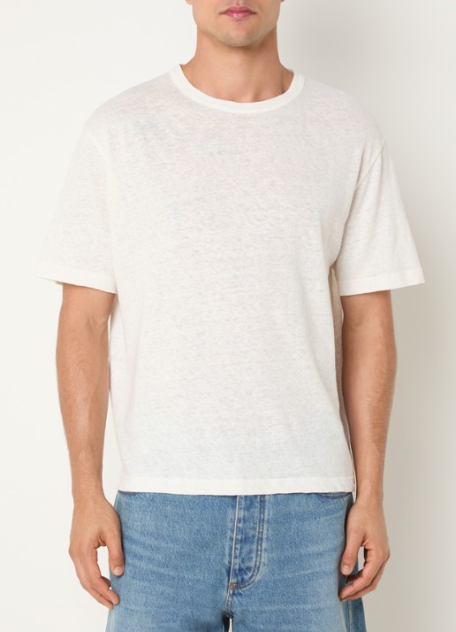 OLAF T-shirt in linnenblend - achterkant 4 gebroken wit