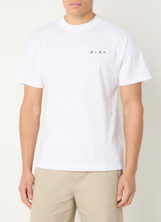 OLAF T-shirt met logo- en backprint - achterkant wit