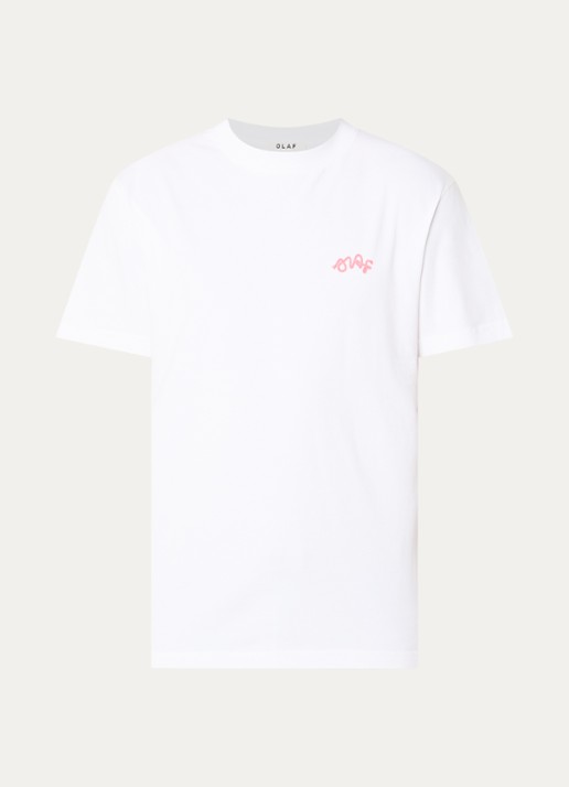 OLAF T-shirt met logo- en backprint - voorkant 2 wit