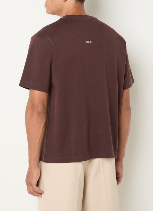 OLAF T-shirt met logo - achterkant bruin