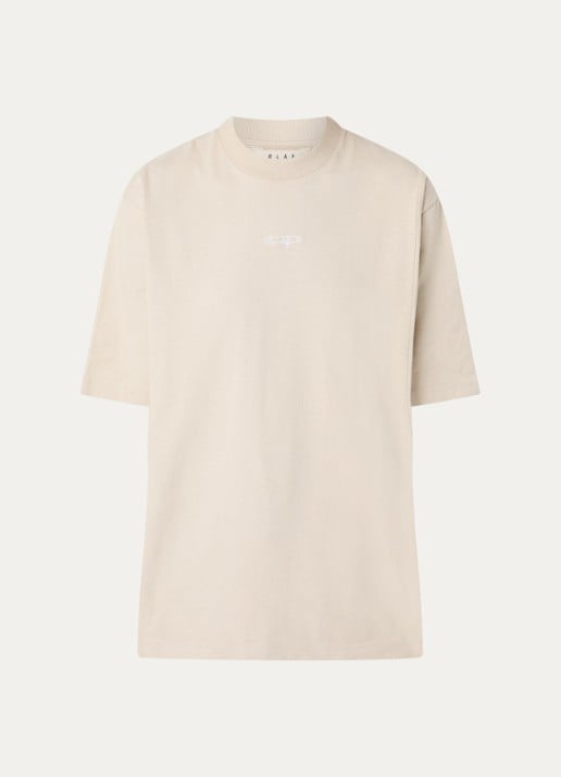 OLAF T-shirt met logo - voorkant beige