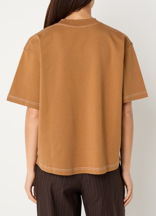 OLAF T-shirt met logoborduring - achterkant camel