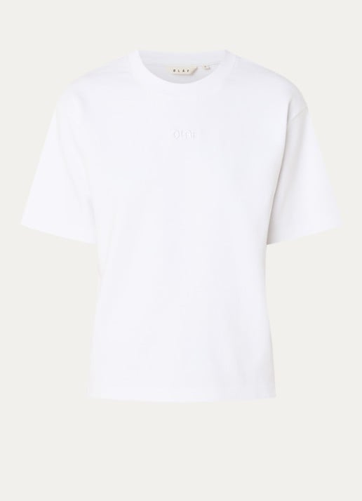 OLAF T-shirt met logoborduring - voorkant wit