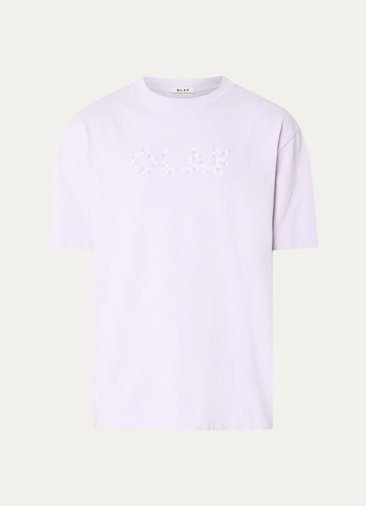 OLAF T-shirt met logoprint - voorkant paars