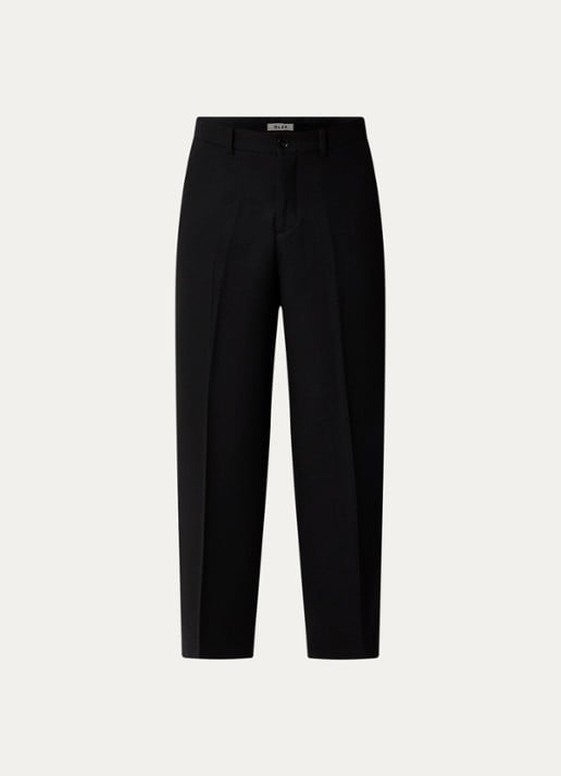 OLAF Tapered fit pantalon in wolblend met persplooi