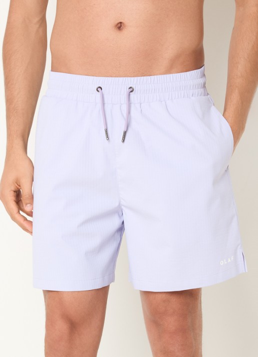 OLAF Zwemshort met streepprint en steekzakken