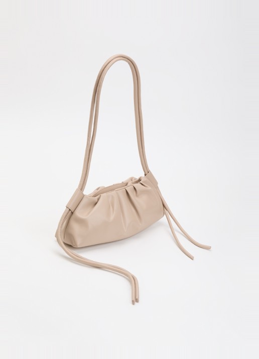 Ölend Dumpling crossbodytas met logo en verstelbare schouderriem  - achterkant 5 beige