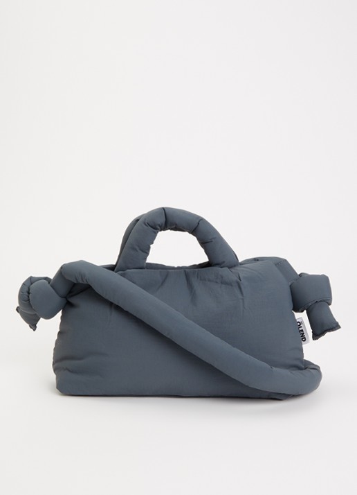Ölend Mini Ona crossbodytas met afneembare schouderriem - voorkant blauwgrijs