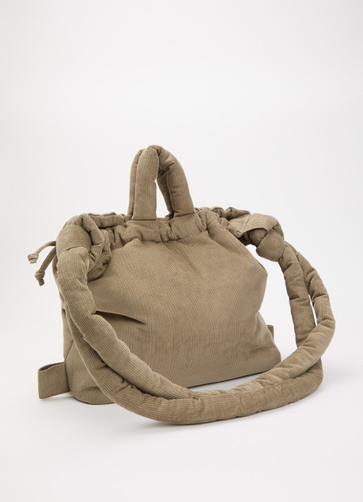 Ölend Ona gewatteerde crossbodytas van corduroy - achterkant 5 khaki