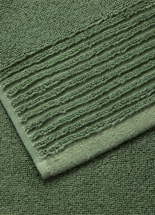Olivier Desforges Alizee badlaken - 450 gr/m² - 100 x 150 cm - voorkant 2 olijfgroen