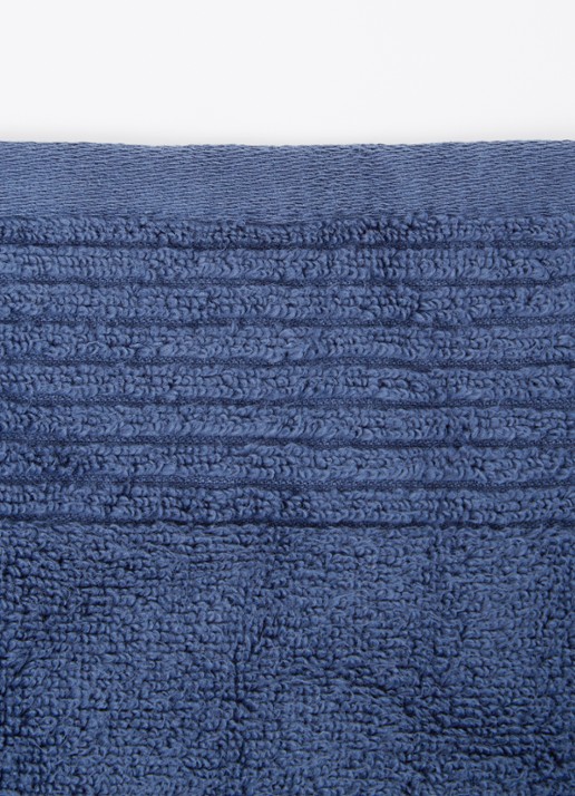 Olivier Desforges Alizee badlaken van katoen 450 gr/m2 - 70 x 140 cm - detail donkerblauw