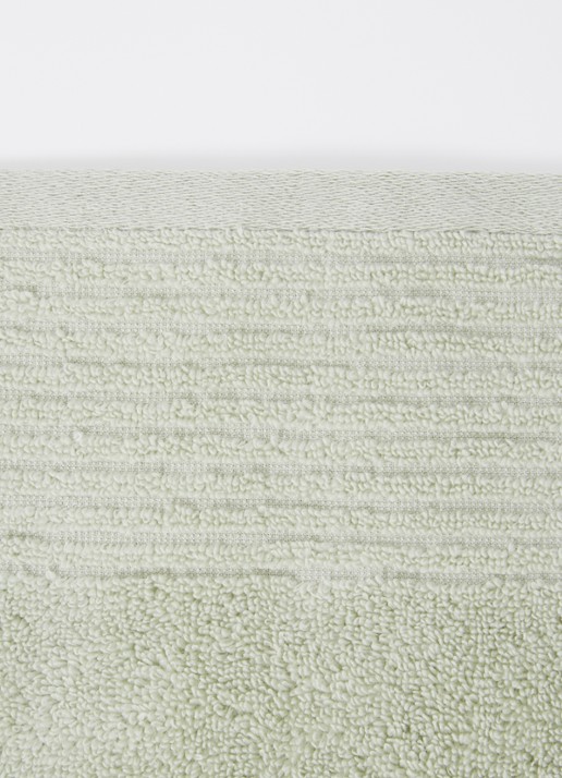 Olivier Desforges Alizee badlaken van katoen 450 gr/m2 - 70 x 140 cm - detail lindegroen