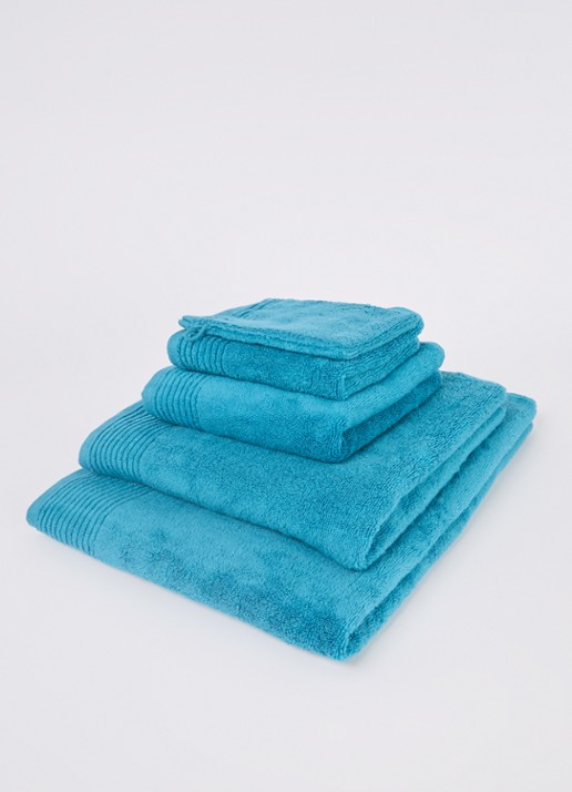 Olivier Desforges Alizee gastendoek - 450 gr/m² - 40 x 60 cm - voorkant 3 aquablauw