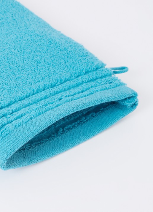 Olivier Desforges Alizee washand - 885 gr/m2 - 15 x 21 cm - detail 3 aquablauw