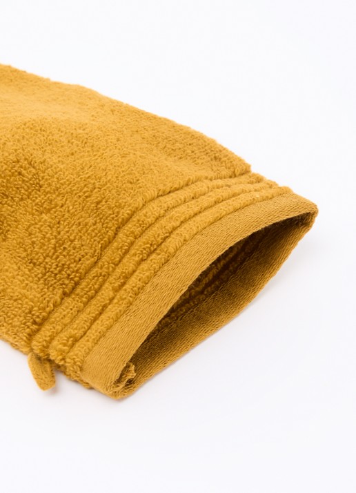 Olivier Desforges Alizee washand - 885 gr/m2 - 15 x 21 cm - detail 3 mosterd
