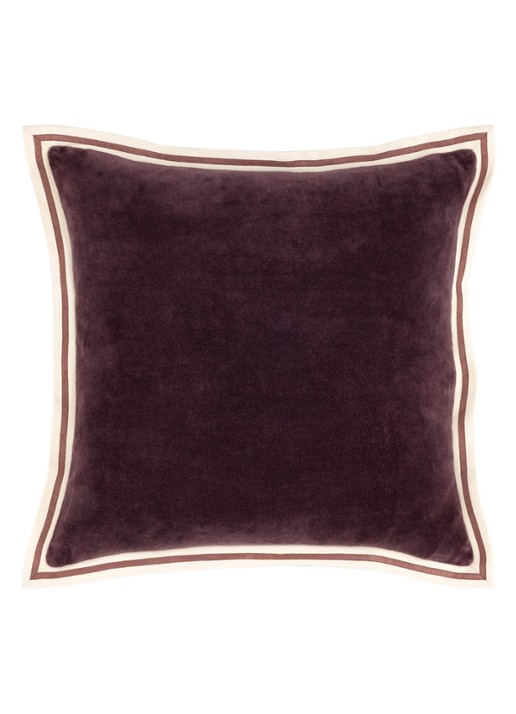 Olivier Desforges Galons sierkussenhoes 45 x 45 cm - voorkant 2 donkerbruin