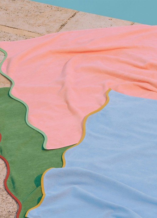 Olivier Desforges Hyères strandlaken - 350 gr/m2 - 100 x 170 cm - detail 2 koraal