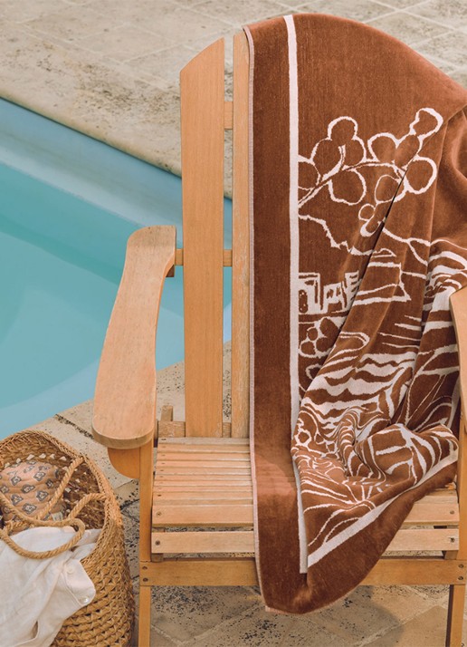 Olivier Desforges Riviera strandlaken - 90 x 160 cm - voorkant 3 bruin