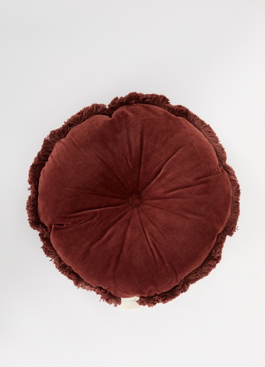 Olivier Desforges Romulus sierkussen Ø45 cm - detail bordeauxrood