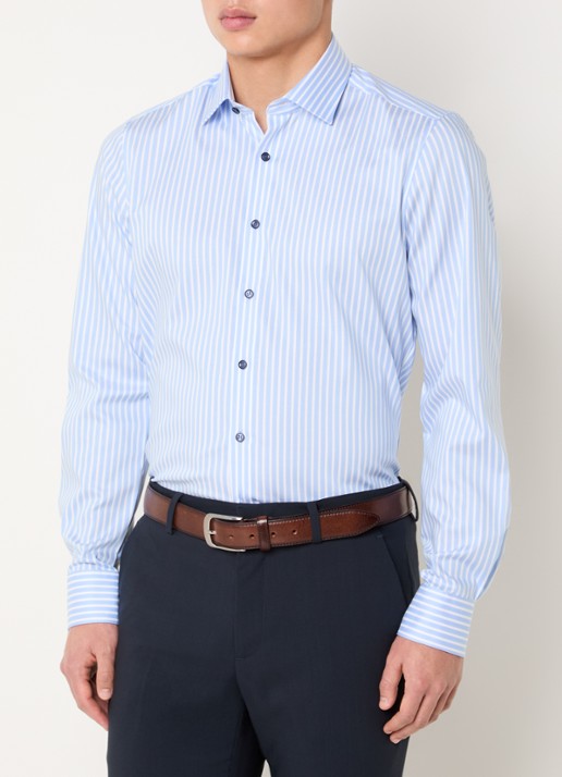 Olymp Level 5 slim fit strijkvrij overhemd met streepprint