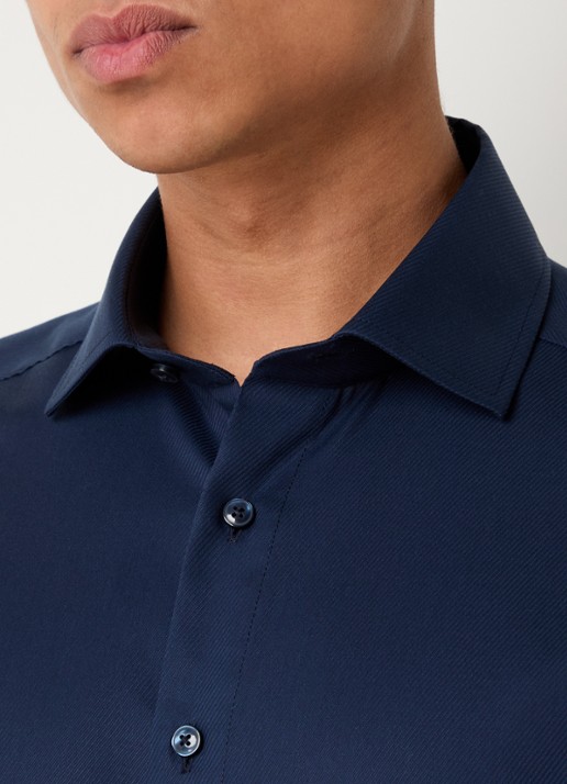 Olymp Luxor modern fit overhemd met borstzak - detail 2 donkerblauw
