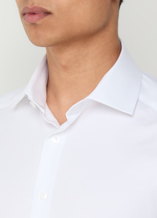 Olymp Luxor modern fit overhemd met stretch - detail 3 wit