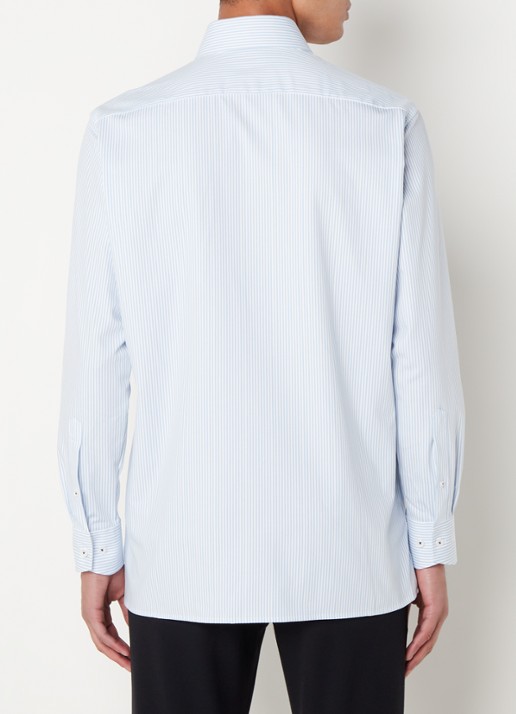 Olymp Luxor modern fit overhemd van jersey   - achterkant 3 indigo