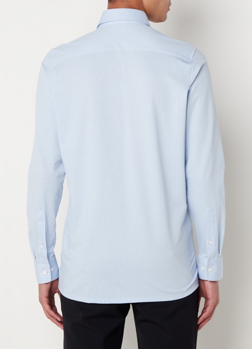 Olymp Luxor modern fit overhemd van jersey   - achterkant 5 royalblauw