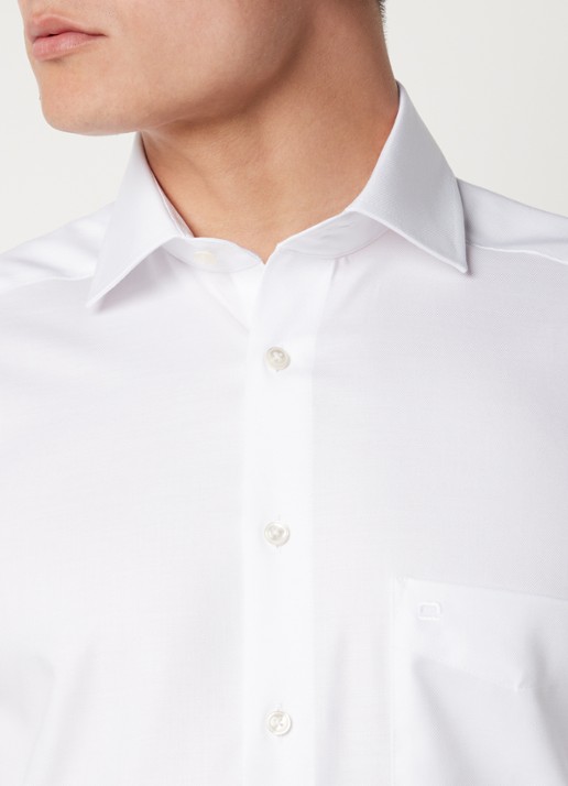 Olymp Modern fit overhemd met borstzak - detail 3 wit
