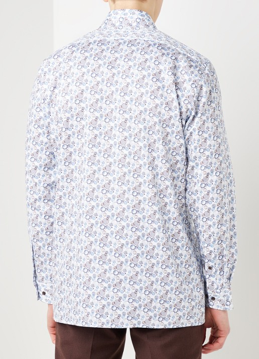 Olymp Modern fit overhemd met print - achterkant 3 wit
