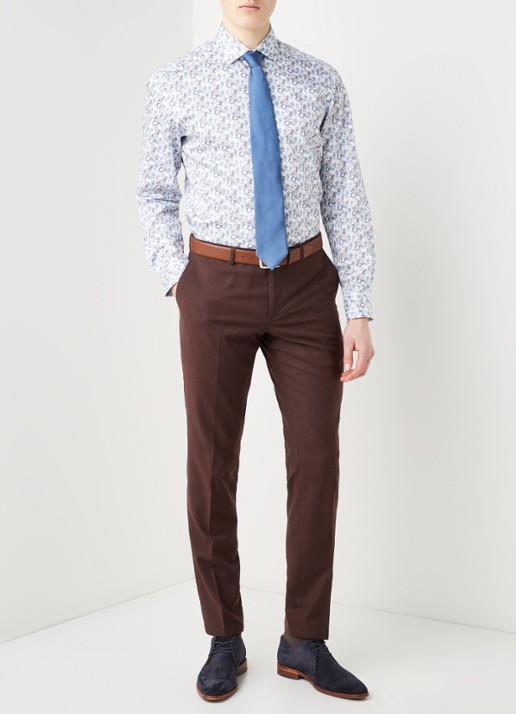 Olymp Modern fit overhemd met print - voorkant 2 wit