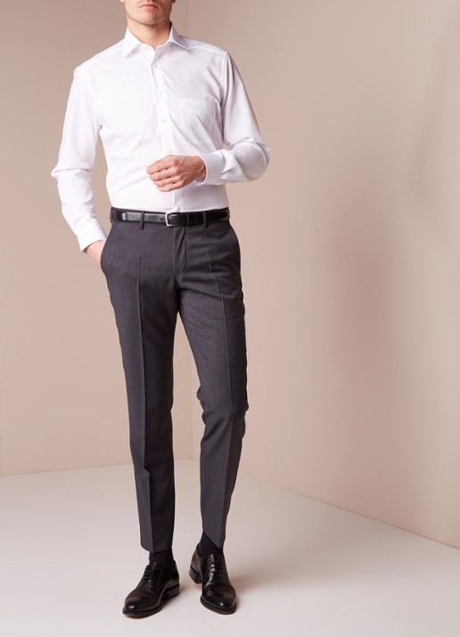 Olymp Modern fit overhemd van katoen - voorkant 2 wit