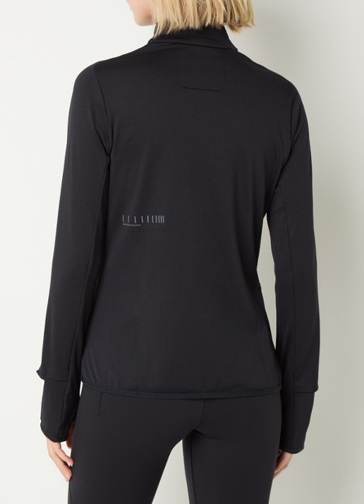 On Climate pullover met halve rits en logo - achterkant zwart