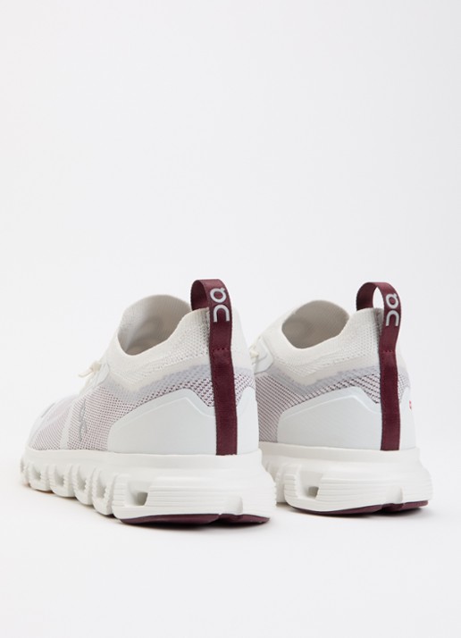 On Cloud 6 sneaker met gebreid bovenwerk - achterkant 4 ivoor