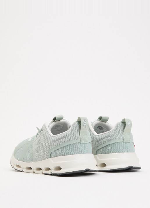 On Cloud Sky sneaker met gebreid bovenwerk - achterkant mint