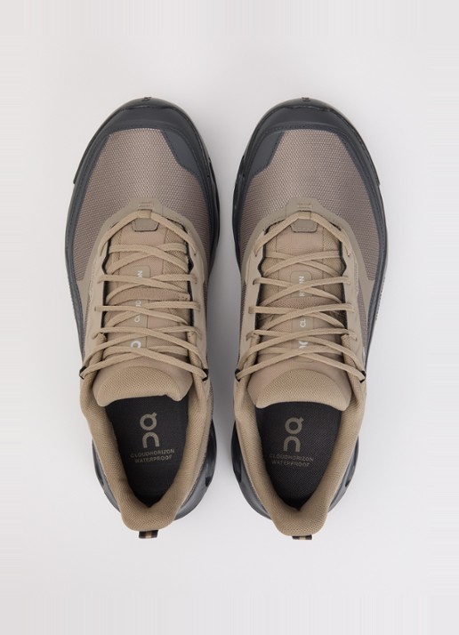 On Cloudhorizon 2 WP sneaker met gebreid bovenwerk en logo - detail 2 zand