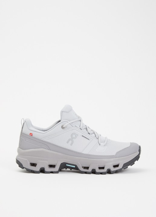 On Cloudrock sneaker met gebreid bovenwerk en logo - voorkant 4 grijs