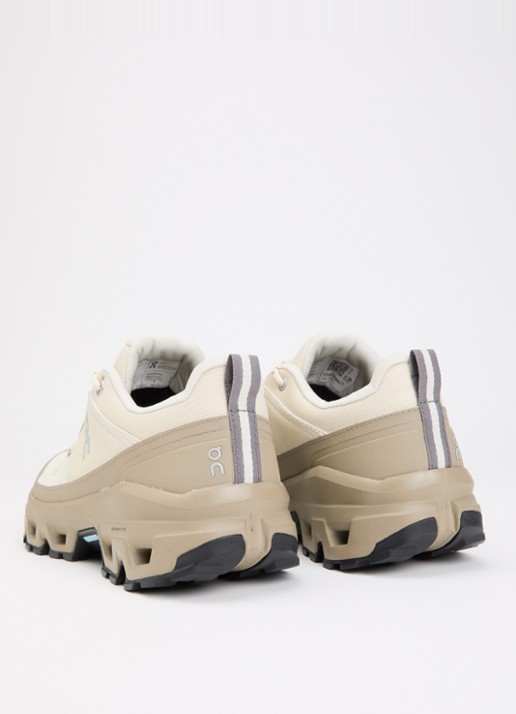 On Cloudrock sneaker met gebreid bovenwerk en logo - achterkant 5 vanillegeel