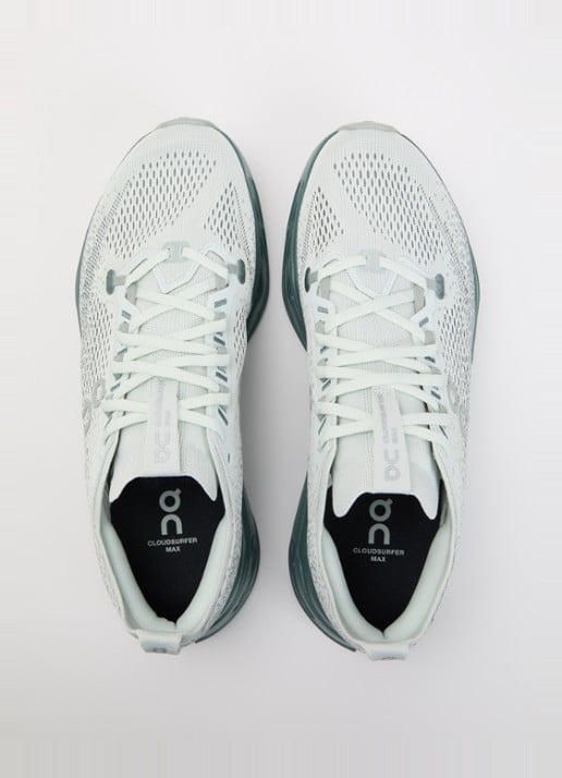 On Cloudsurfer Max sneaker van mesh met logo - detail 2 zeegroen