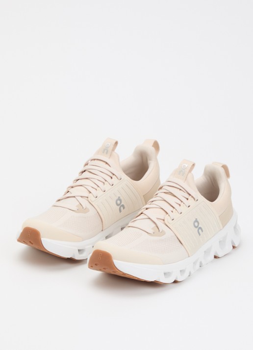On Cloudswift Youth sneaker met details van mesh - voorkant 3 beige
