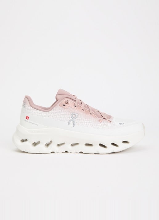On Cloudtilt sneaker met gebreid bovenwerk - voorkant 5 oudroze